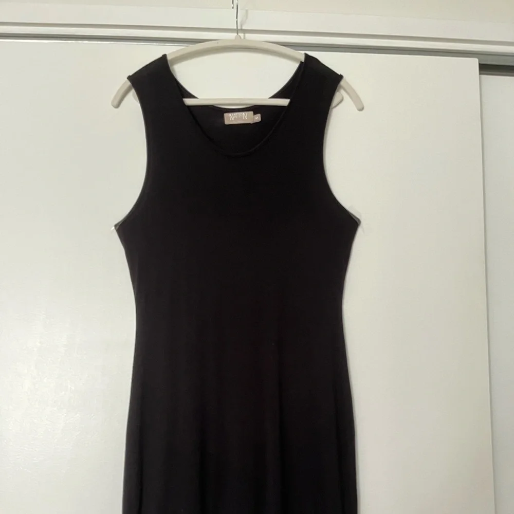 Nation LDT (M) Jersey Mini Midi Dress Black Stretchy Rayon Sleeveless - Picture 7 of 7